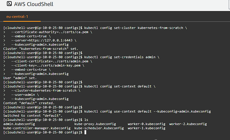 CloudShell Kubernetes Admin User Configuration