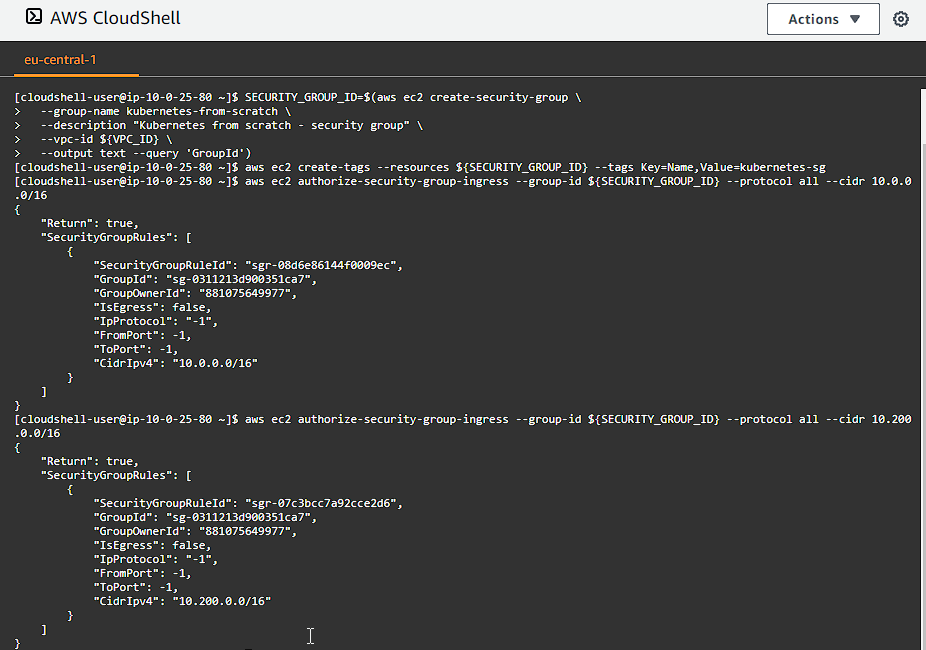 CloudShell Create Security Group