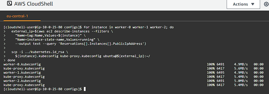 CloudShell Distribute Configurations to Worker Instances