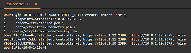 CloudShell etcd Members