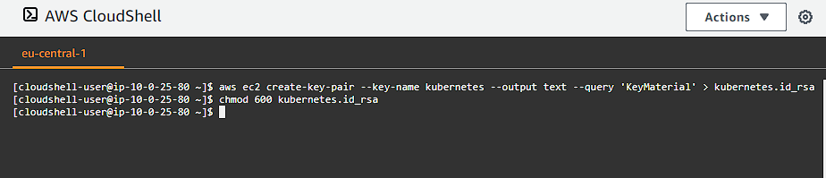CloudShell Generate Key Pair