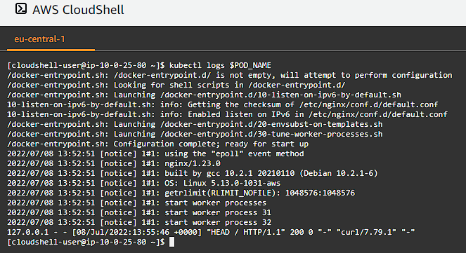 CloudShell Logs Output Test