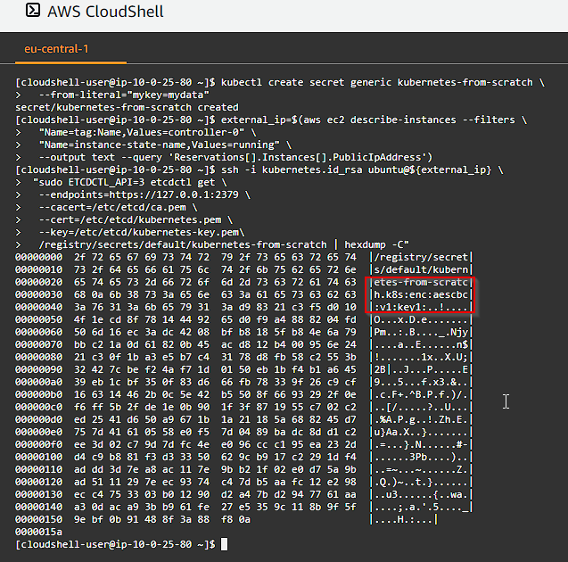 CloudShell Secrets HexDump
